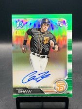 2019 Bowman - Chrome Rookie Autographs Chris Shaw #CRA-CST Green Refractor...