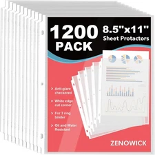 200/60/1200 Pack of Heavyweight Sheet Protectors, 8.5"" X 11"" Heavy Duty Clear