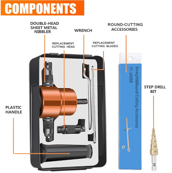 Accesorio cortador de chapa para taladro con doble cabezal, herramienta nibbler 2