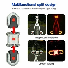 1/2set Bike Turn Signals Light Front and Rear w/ Smart Wireless Remote Control