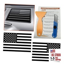 2PCS Rear Side Window American Flag Sticker Decals, Matte USA 29 x 16 inches
