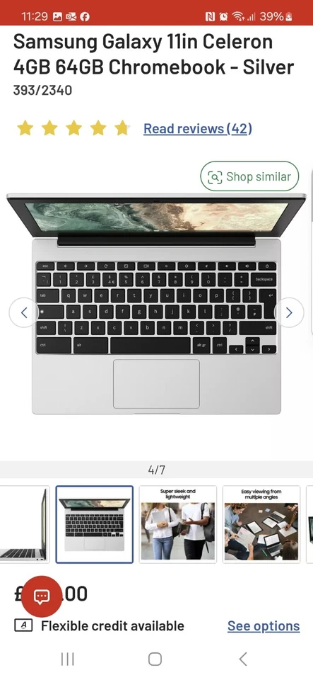 Galaxy Chromebook Silver, Brand New Never opened - Image 4 of 4