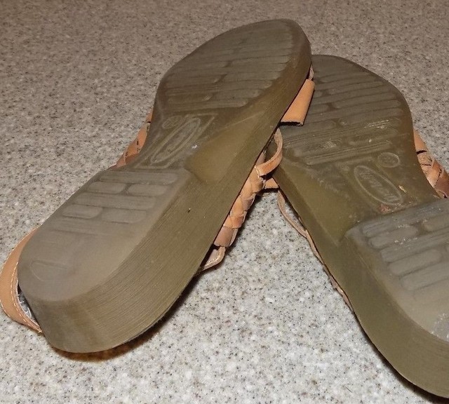 DR SCHOLL'S DOUBLE AIR PILLO INSOLES WOMENS SIZE 6 1/2 MED BROWN SANDALS | eBay