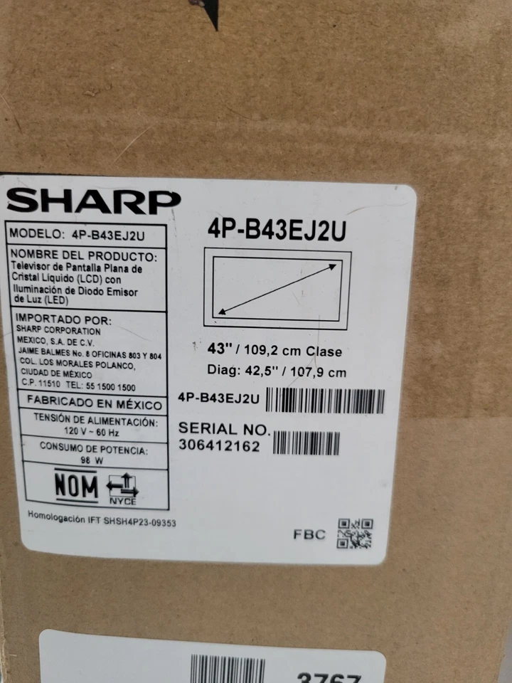 Sharp AQUOS 4P-B43EJ2U 43" 4K HDR Commercial TV defective - Image 4 of 4