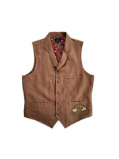 Men's Spring American Vintage Casual Suit Collar Vest High Quality Waistcoat