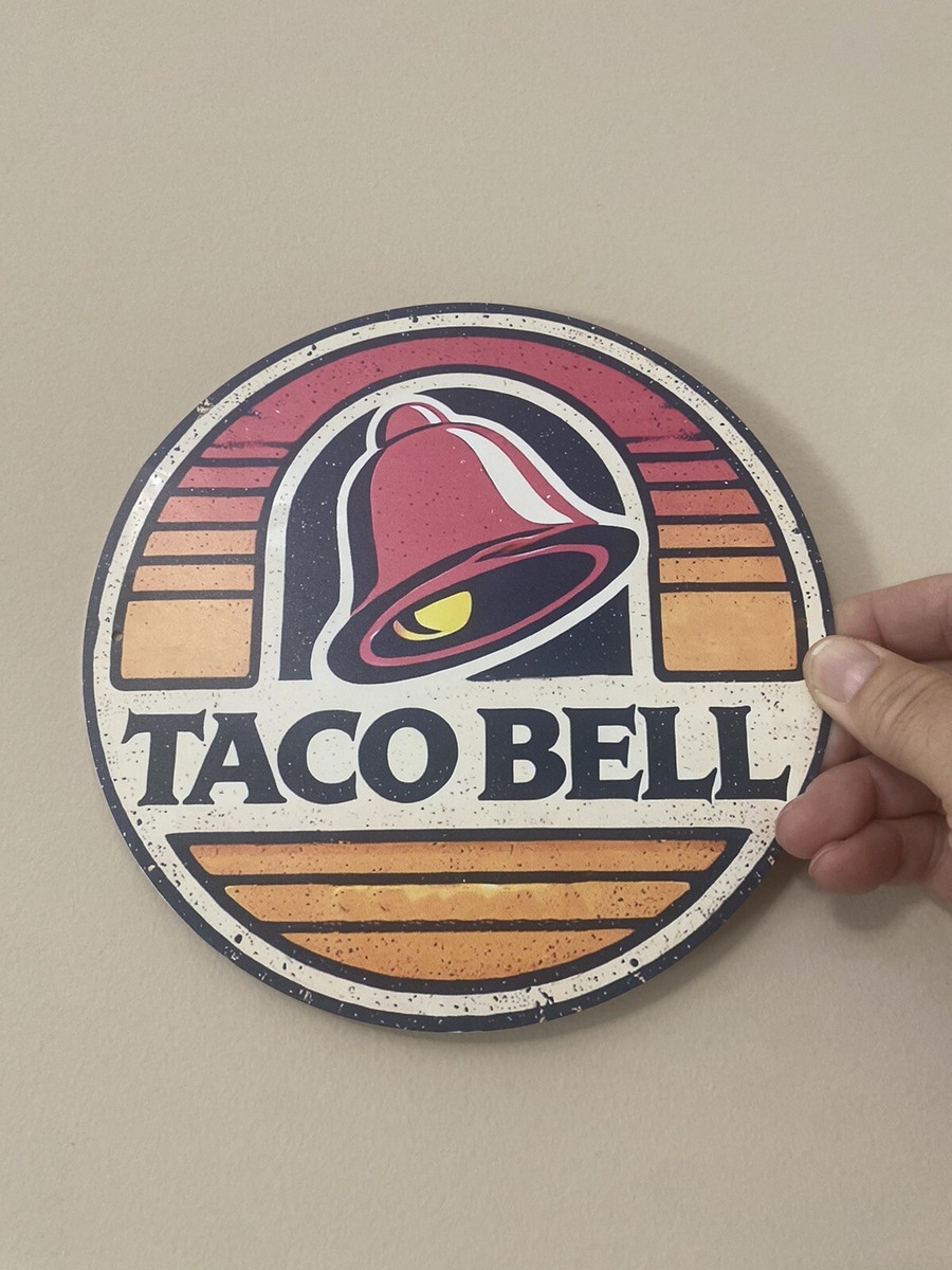 v*Ｙ様 90s USA製ヴィンテージTACOBELL シングルステッチ　タコベ Taco Bell Aluminum Decorative Wall Sign Vintage Pin 90s 8x8