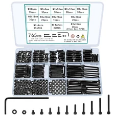 765PCS M3 Screws Bolts and Nuts Assortment Kit Small Hex Socket Head Cap Screws