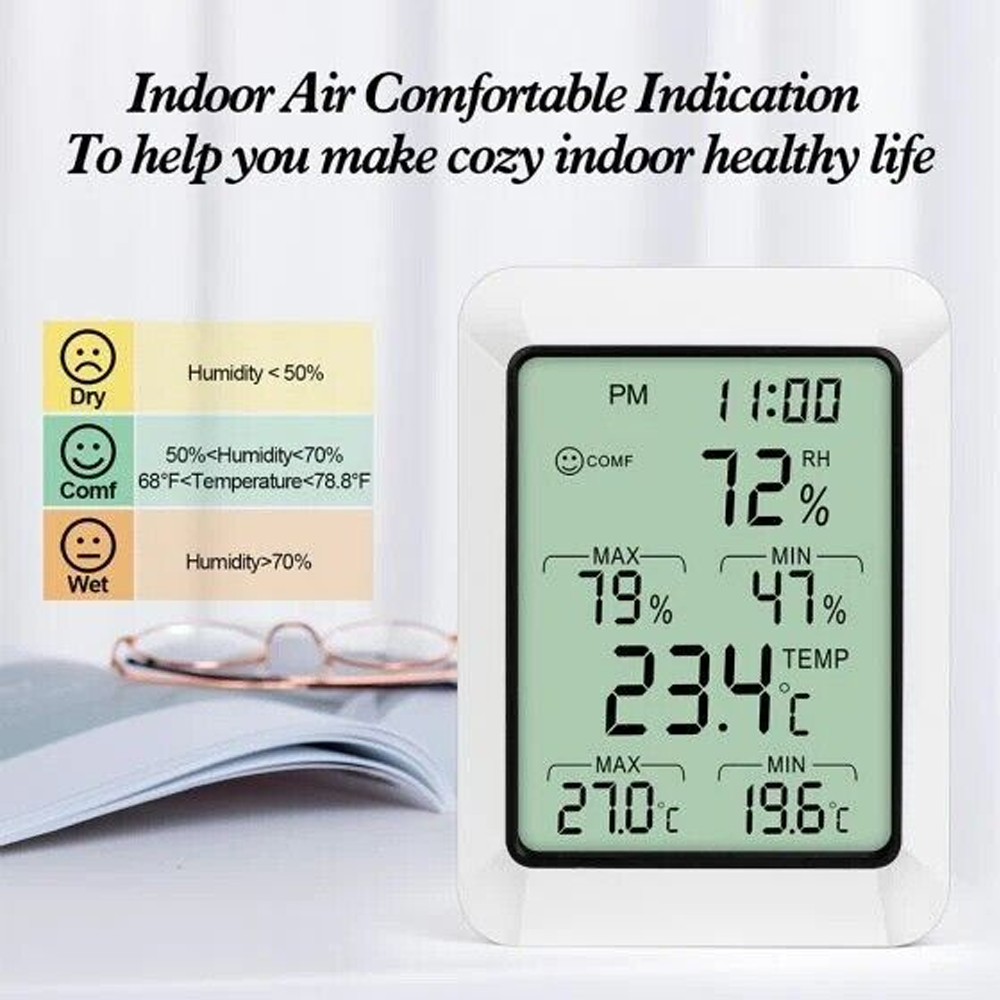 Digital LCD Humidity Meter Indoor Outdoor Hygrometer Thermometer