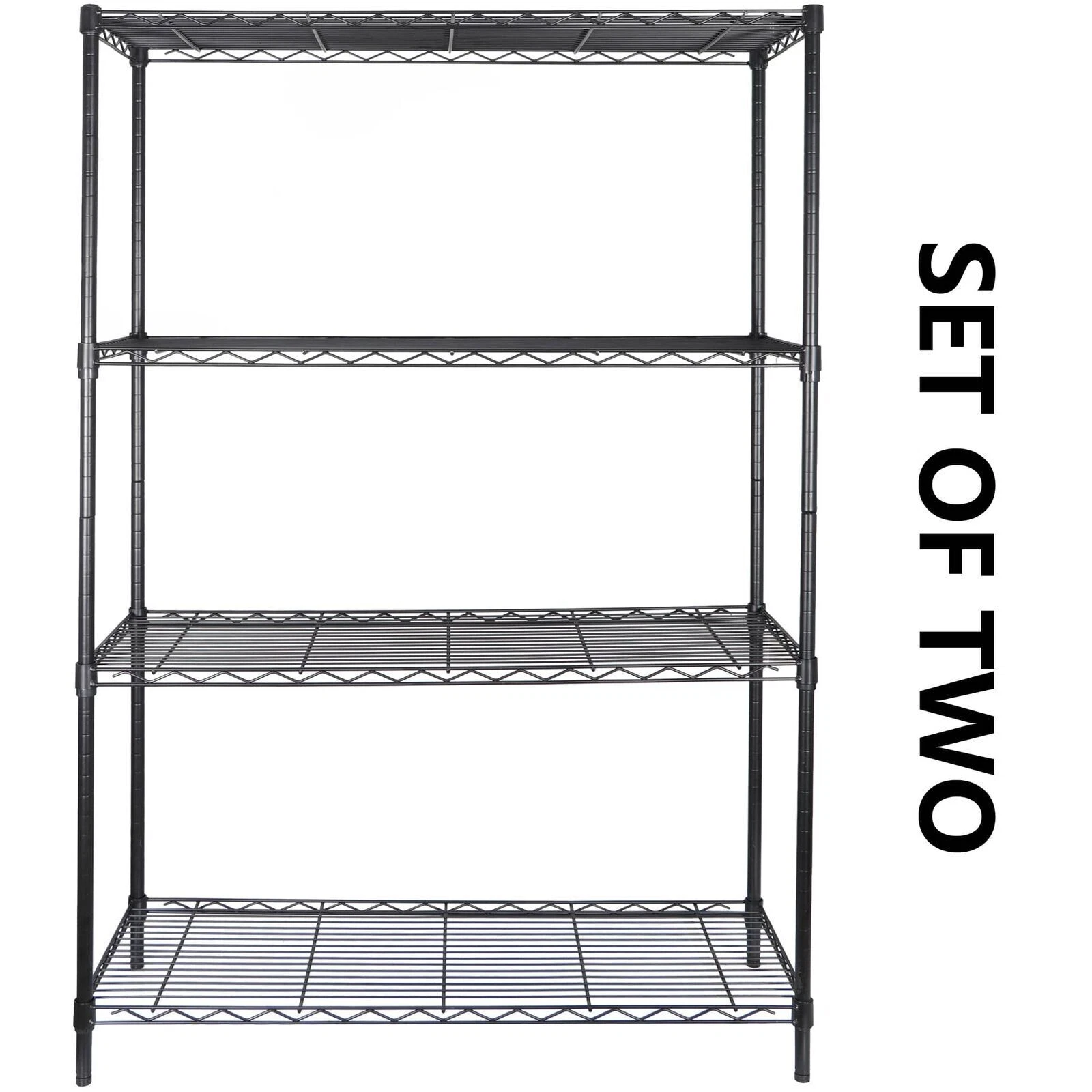 2x Steel Wire Shelf Rack Storage Shelving Organizer Kitchen Adjustable 4 Tier