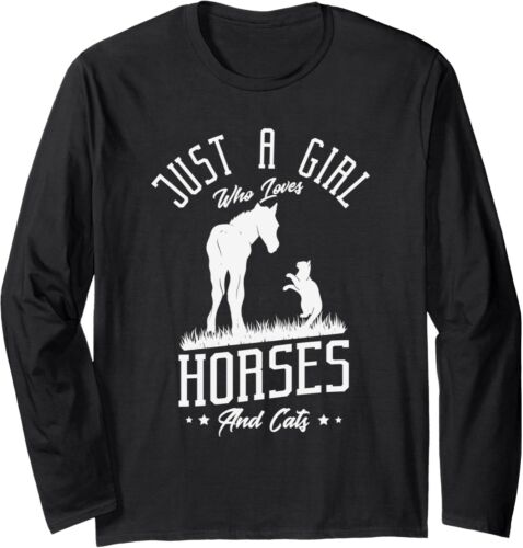 Just a girl who loves horses and cats for a Horse Cat Fan Long Sleeve T-Shirt