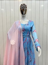 INDIAN DESIGNER GEORGETTE FLORAL PRINT KURTI WITH PENT  DUPATTA FOR PARTY WEAR