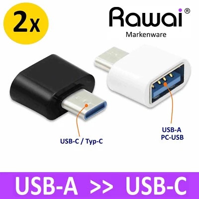MARKENLOS Typ C Adapter Stecker USB-C auf USB A OTG Samsung Huawei Handy Laptop Tablet Gut