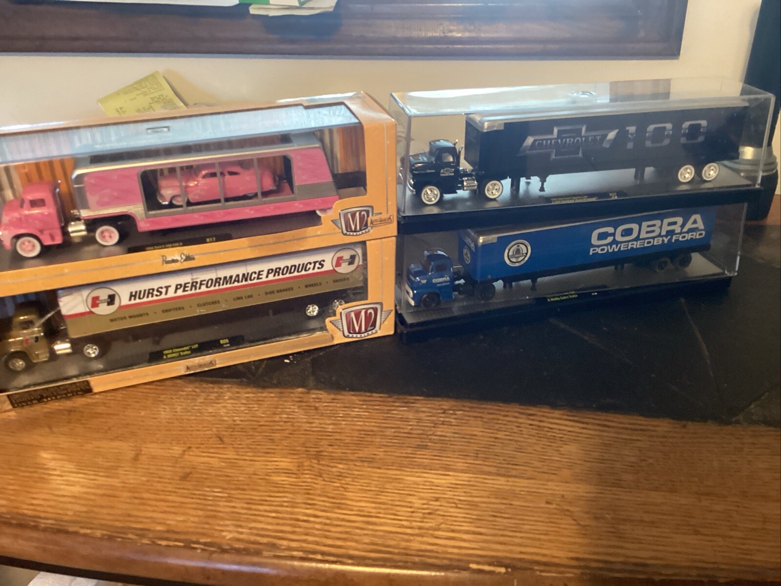 M2 Machines Lot Of 4 Ford/Chevrolet Semi Trucks  M2 Auto Haulers As Shown-image