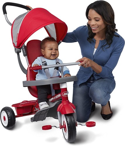 Toddler Tricycle, Radio Flyer 4-in-1 Stroll 'N Trike with Removable Accessories - Picture 3 of 8