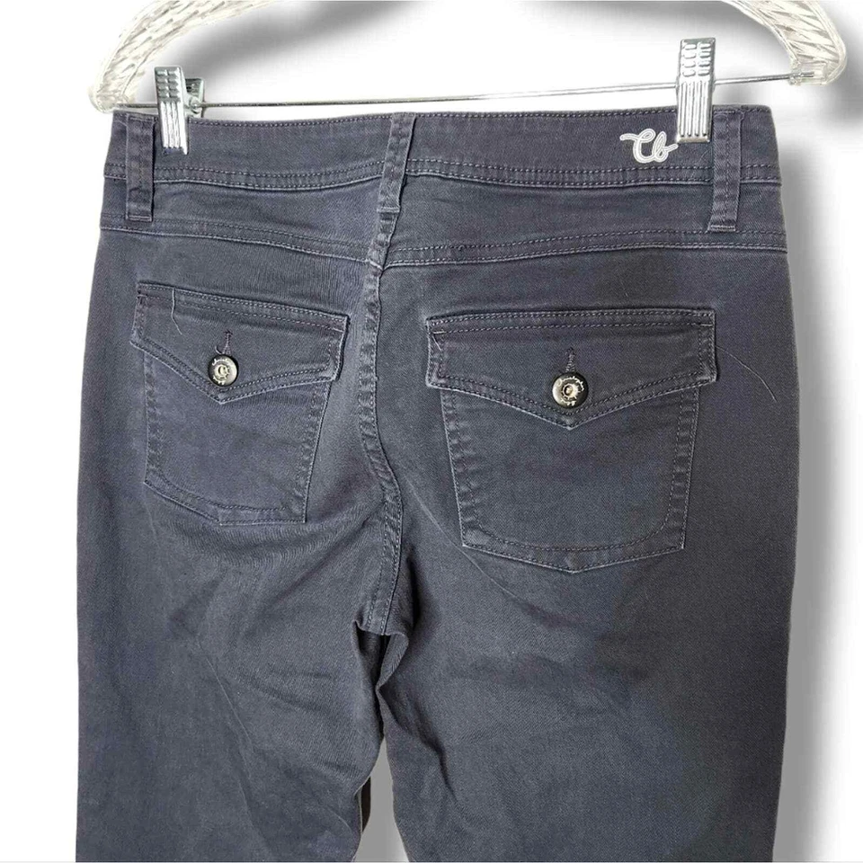 Pantalones para mujer Christopher azul pierna recta tiro medio azul grisáceo talla 6 Foto 3 de 4