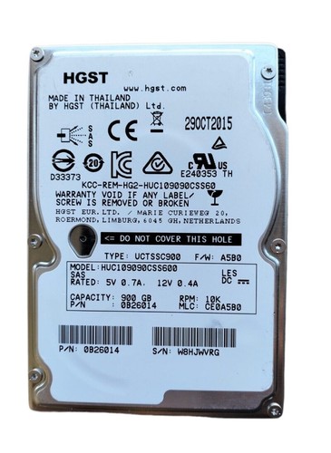 HGST HUC109090CSS600 900Gb 2.5" 10K SAS 6Gb/s 64MB HDD - Afbeelding 2 van 6