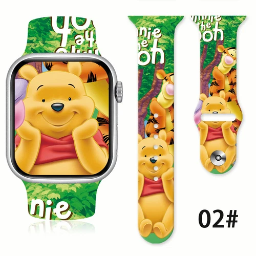 Winnie the Pooh Wristwatch Bands Cartoon Silicone Watch Band for Apple Watch - Picture 24 of 38