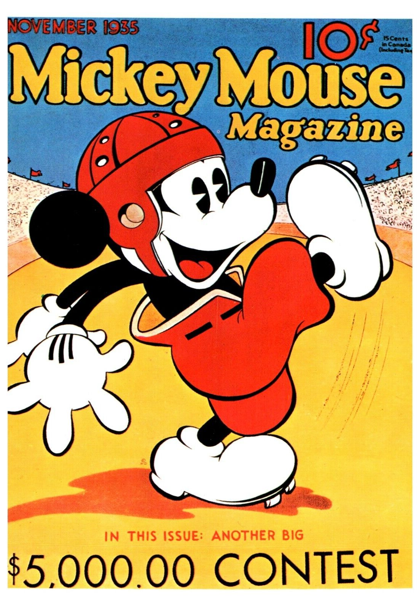 Walt Disney: Mickey Mouse Magazine Cover Football, Nov 1935