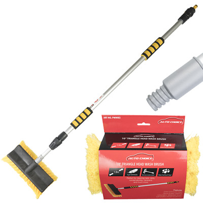 Autochoice Water Flow Telescopic Cleaning Car Extending Pole Wash Brush 2M