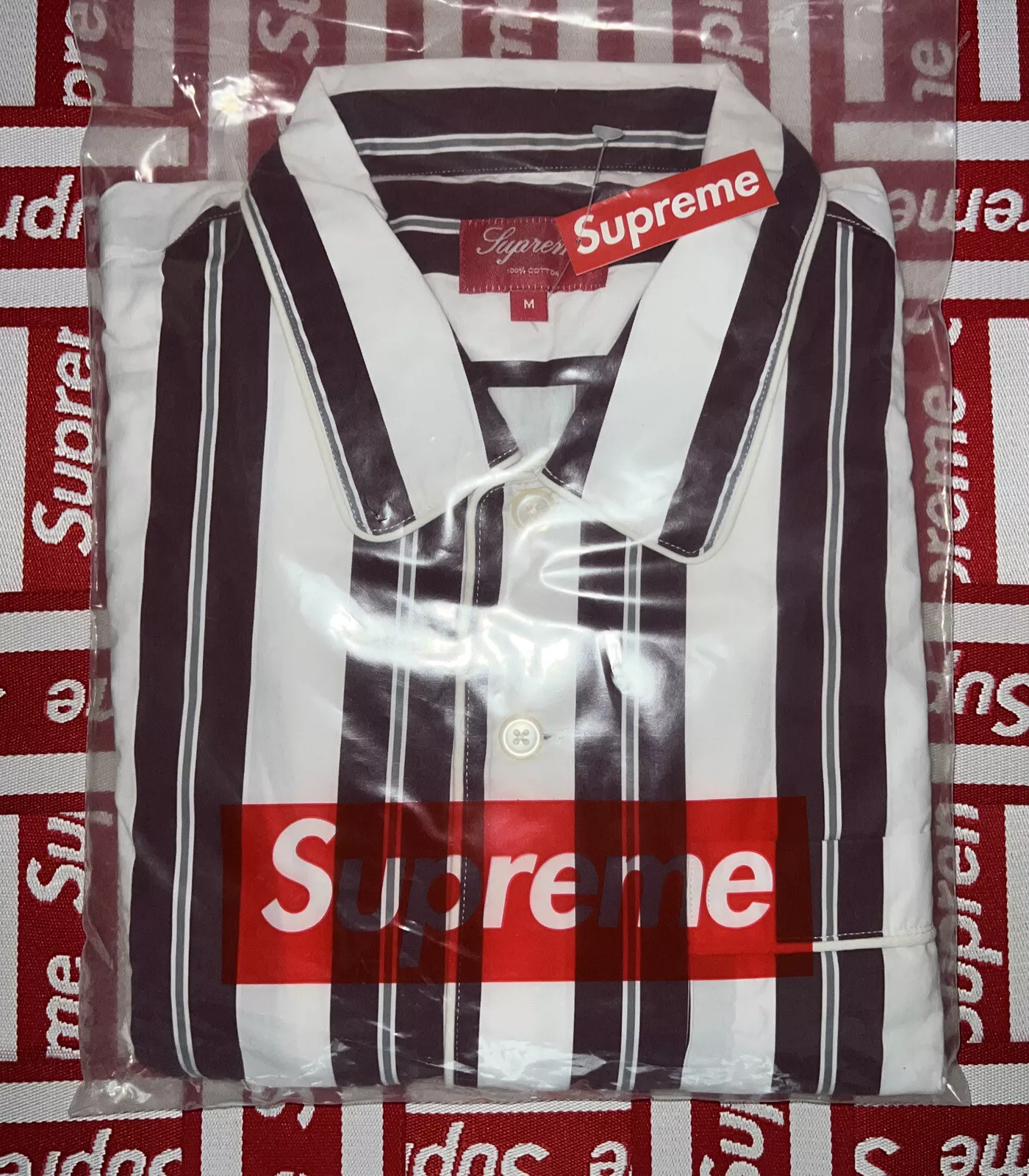 Ensemble pyjama rayé Supreme !!SS16 !! Taille M !!!! NEUF AVEC ÉTIQUETTES !!D/S !!! Rare !!100 % authentique !!!