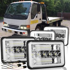 4pcs 4x6 Led Headlights Hilo Beam Drl Turn Light For Isuzu Nqr Npr Ftr H4668