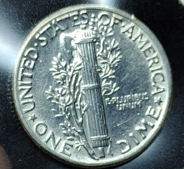 1944 FSB? PL MERCURY SILVER DIME ERROR - NICE! + 1 1945s  - Image 3 of 4