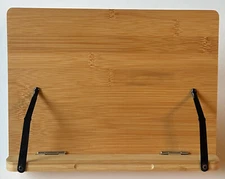 Book/Tablet Holder Stand  Portable Adjustable Bamboo 11 x 8.1. Pre-owned