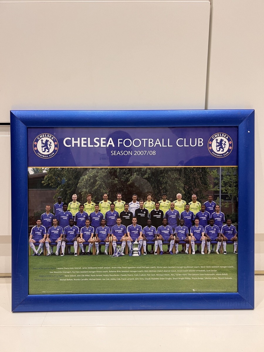Chelsea Football Club Squad Picture In Frame 2007/2008 22”x18