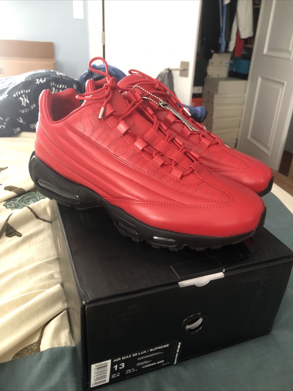 Limitado Trampas Encarnar Brand New Nike Air Max 95 Lux x Supreme Gym Red 2019 Size 13 SKU:  CI0999-600 | eBay