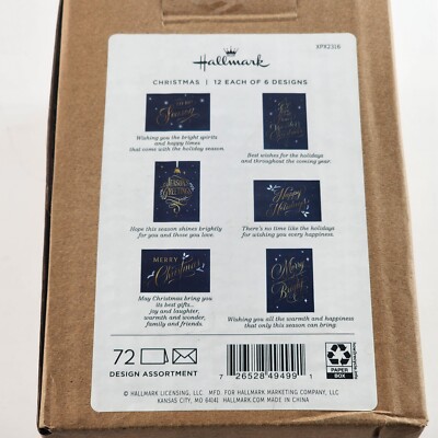 Hallark Boxed Christas Cards Assortent, Blue And Gold Holidays (6 - View #5