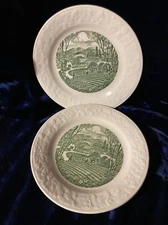 Vintage Homer Laughlin Pastoral small dish green 6 1/2" set of 2