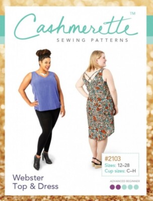 Cashmerette Schnittmuster Webster Top & Kleid Damen 12-28 (UK 16-32)