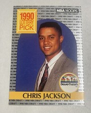 1990 Lottery Pick NBA Hoops Chris Jackson Denver Nuggets Rookie Card #392. rookie card picture