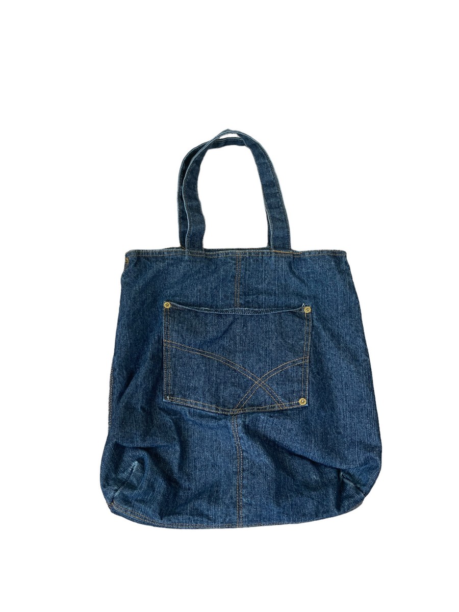 Cute Denim Jean Tote Bag Blue Pocket Y2K 2000s 14.5 Cute Denim Jean Tote Bag Blue Pocket Y2K 2000s 14.5