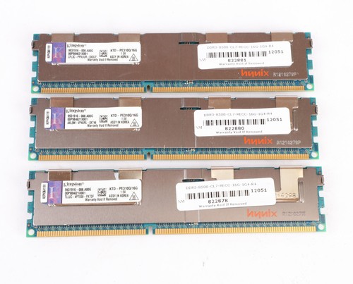 3 Pcs Kingston 16GB DDR3 PC3-8500R Registered Server RAM RDIMM, KTD-PE310Q/16G - Picture 2 of 6