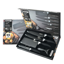 Küchenmesser Edelstahl Messer Set 7-teilig Profi Schere & Schäler Klinge LUCKY®