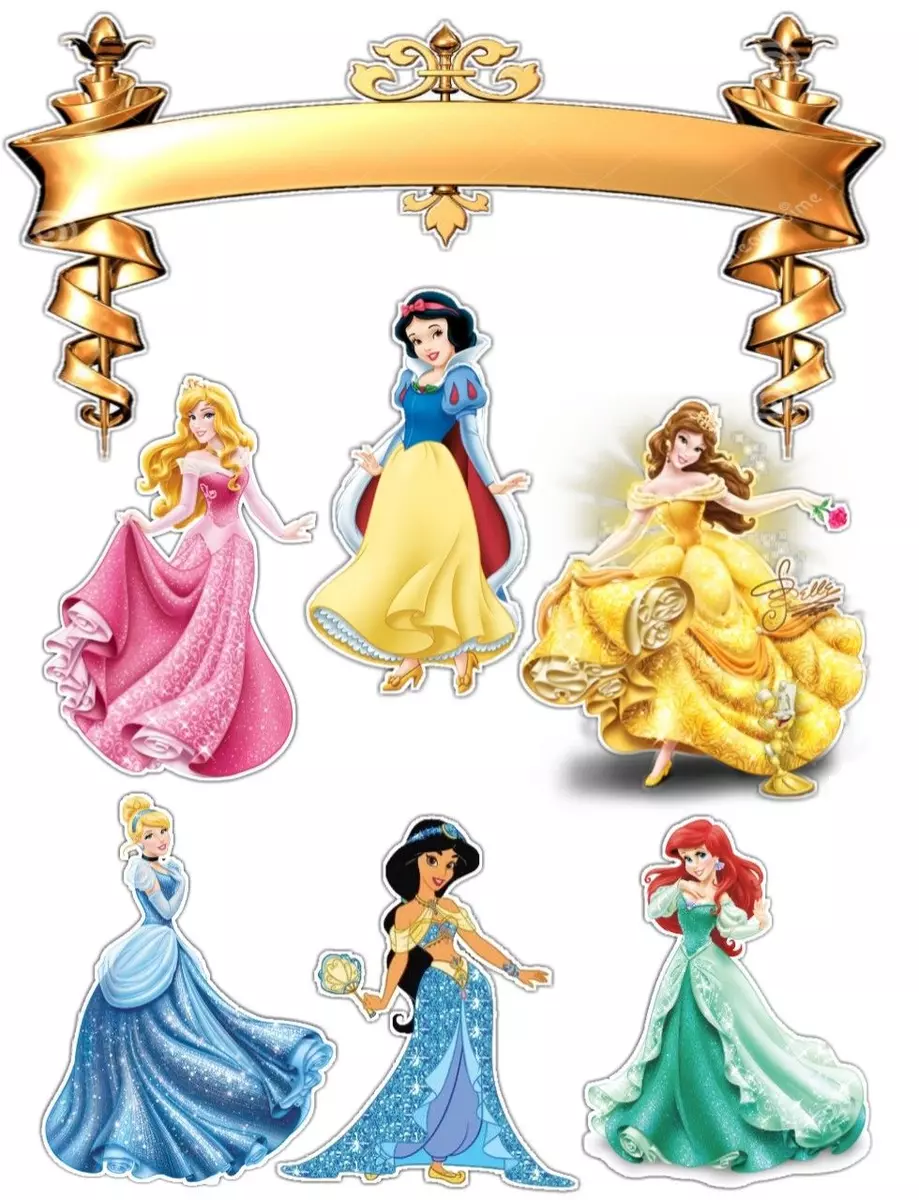 Disney Princess Edible CAKE TOPPER,Jasmin,Tinker Bell,Peter Pan,Elena,Ariel