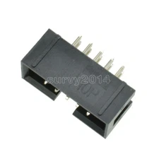 10PCS 2.54mm 10 Pin 2x5 Pin Double Row Straight Male Shrouded header IDC Socket