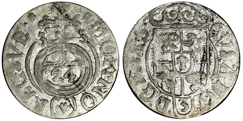 Poland King GUSTAF II ADOLF  of Sweden Silver 1633 1/24 Thaler Scarce KM# 41 (2)