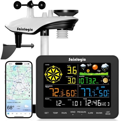 Smart WiFi Weather Station Wireless Indoor Outdoor Rain Gauge 2.4G Sainlogic