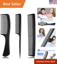 3-Piece Professional Carbon Fiber Teasing Comb Set for Hair Cutting & Styling