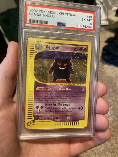 Pokemon Gengar Expedition Holo Rare Psa 6 HUGE SWIRL 13/165