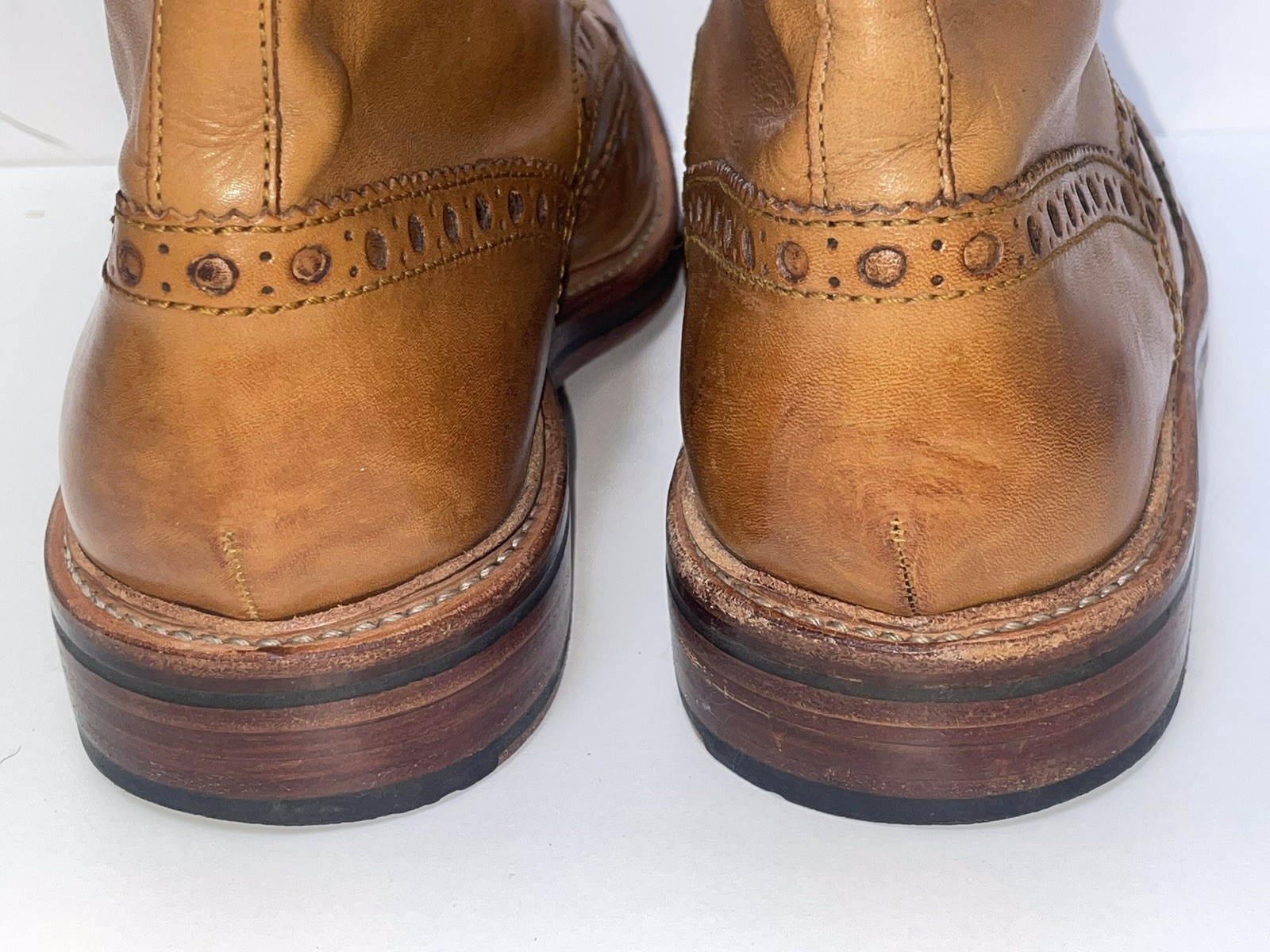 TAN LEATHER GRENSON ‘FRED’ BOOTS SIZE 9 EXCELLENT CONDITION RRP £295 image 6