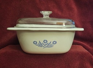 Corning Ware 4Qt Blue Cornflower Deep Dutch Oven P-34-B Pyrex Lid 1960s