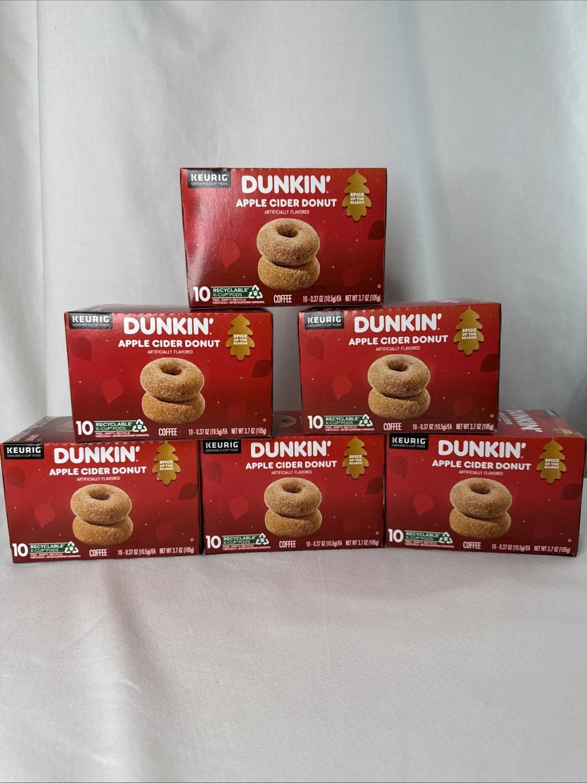 6 Dunkin Donuts Apple Donut Flavored Keurig K-Cup Coffee Total 60