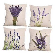 Decorative Throw Pillow Cover 18x18 Flower Garden Outdoor Patio Lavender