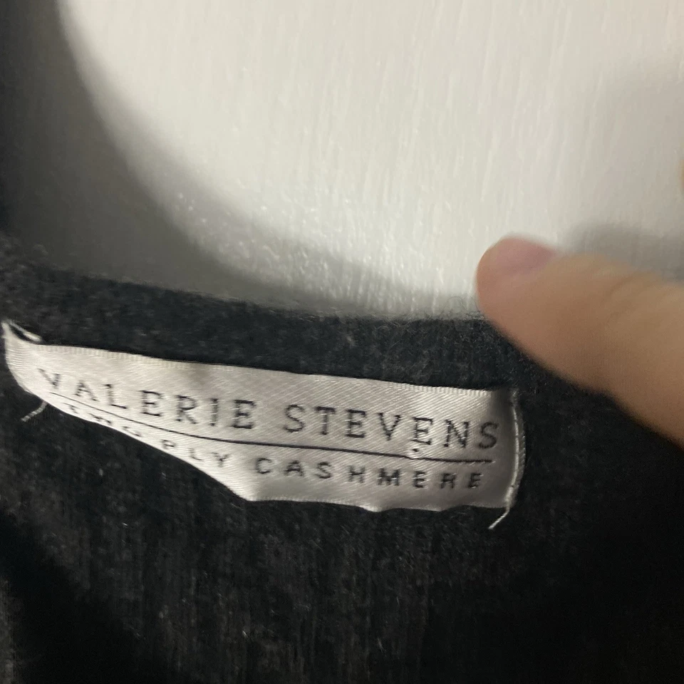 Nuevo sin etiquetas Suéter Valerie Stevens Negro Cachemira Costilla Sin Mangas XL Suave Acogedor Comodidad Foto 2 de 4
