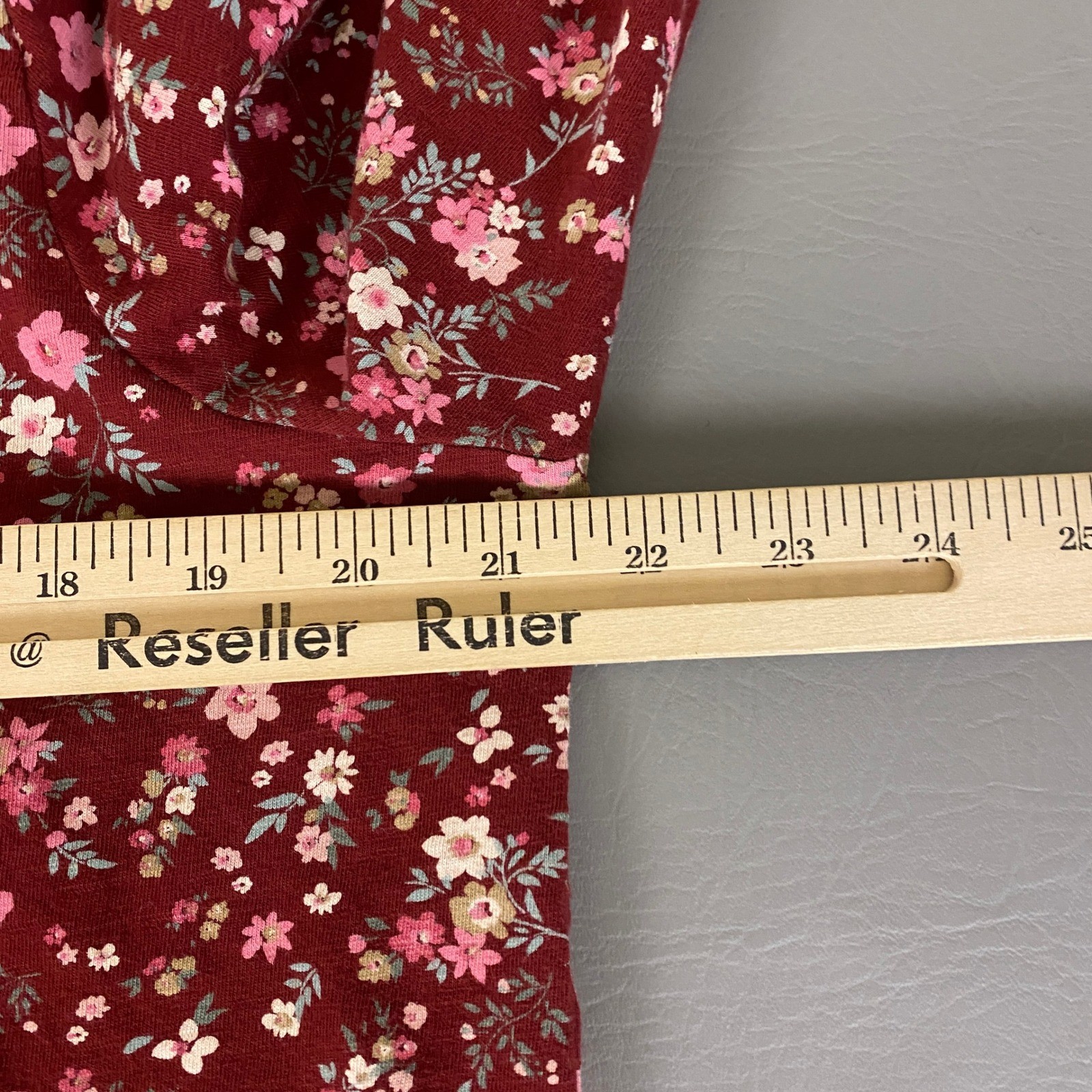 Style & Co Tunic Top Blouse Women's Plus Size 1X Floral Long Sleeve Burgundy