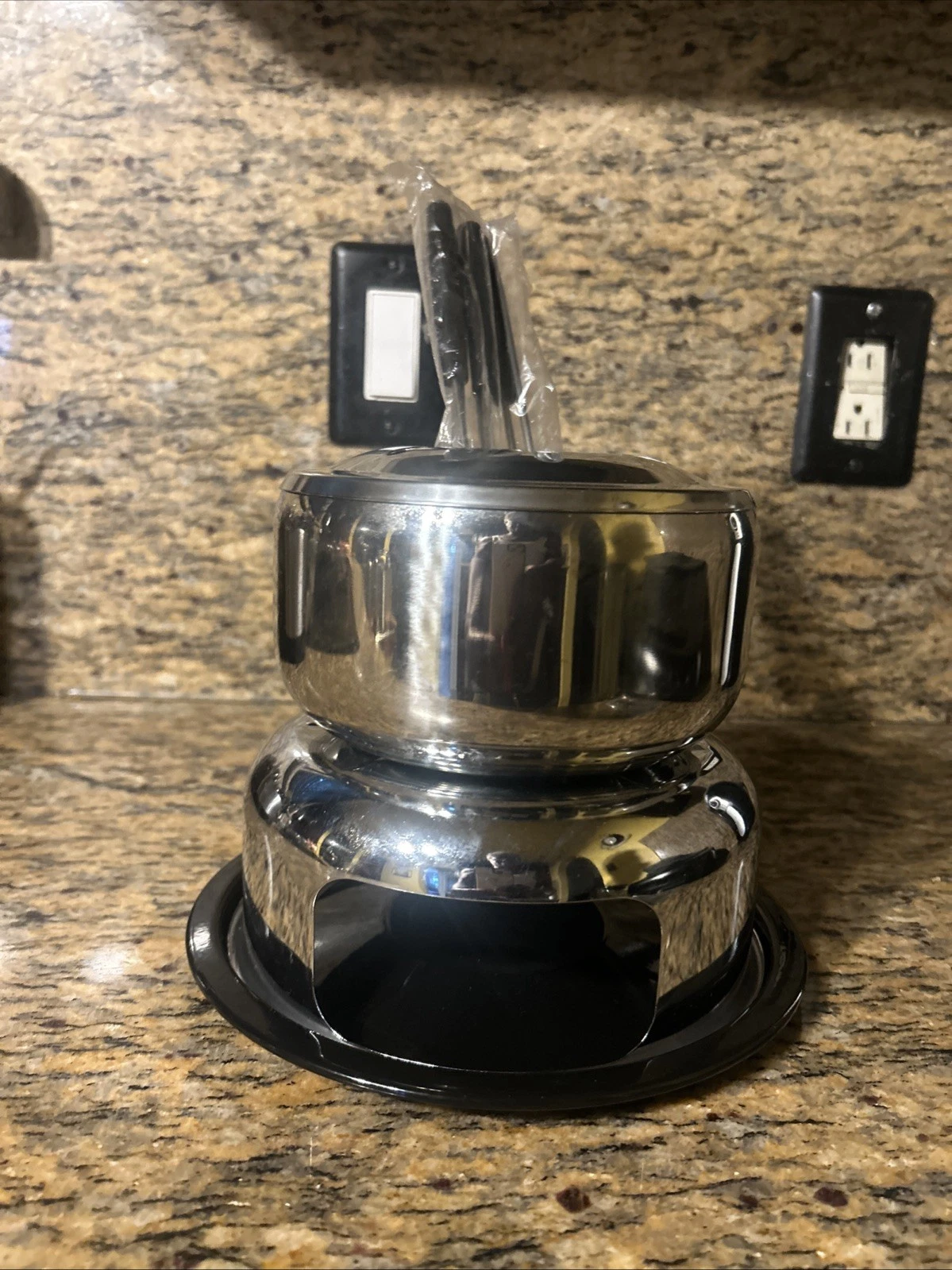 Fondue Stainless Steel Set Serves 6 - NWOB Read Description