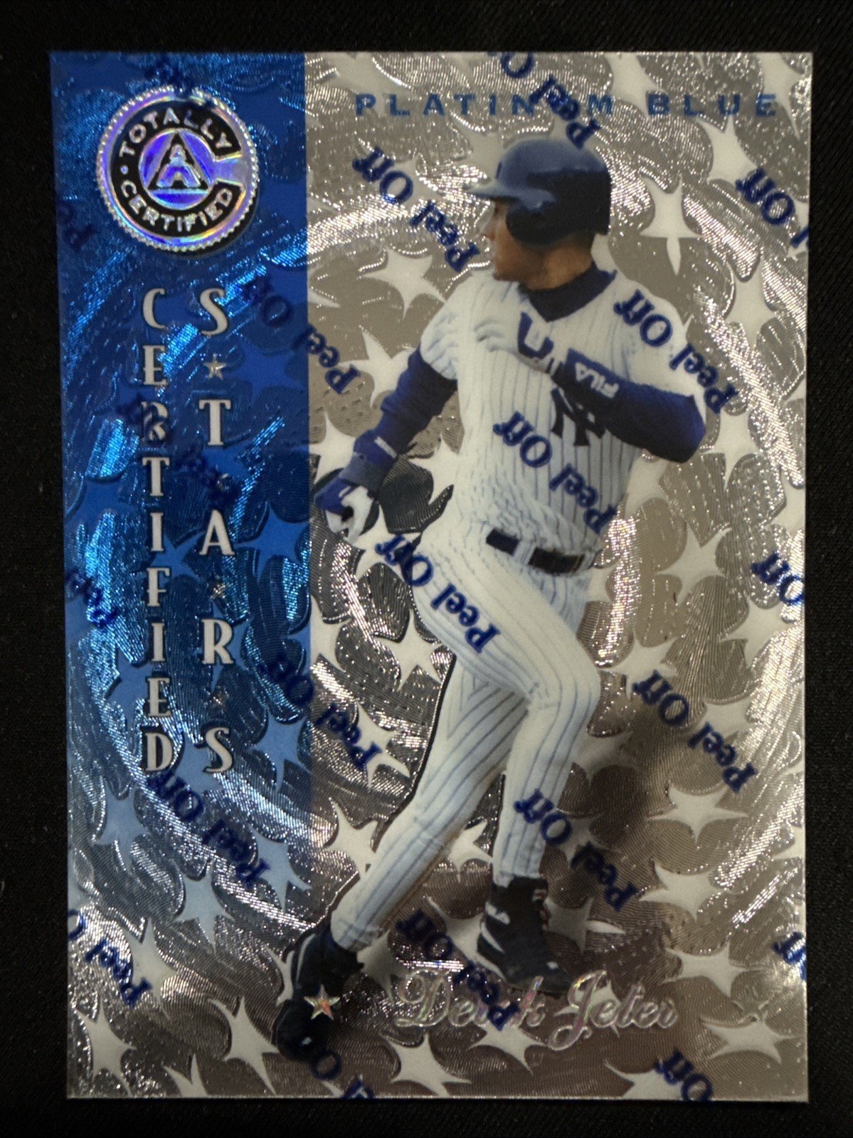 1997 Pinnacle Totally Certified Derek Jeter #141 Platinum Blue #/1999 Unpeeled